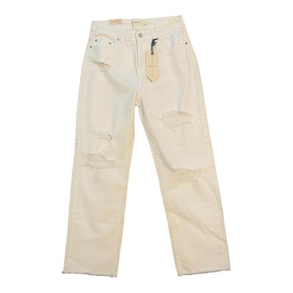 Banjara Denim - Banjara White High Rise Distressed Ankle Jeans 5/6
